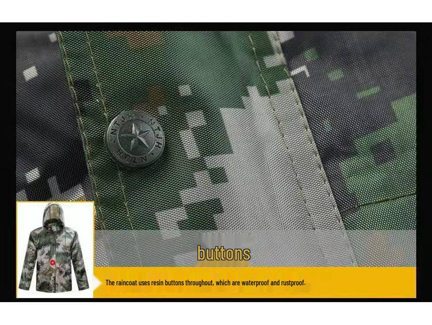 Camouflage Regenmantel- & Hosen-Set für Outdoor-Wandern und Hochwasserschutz