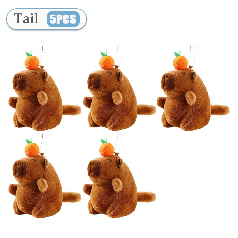 Cute Wagging Tail Capybara Pendant Capybara Drawing Jitterbug Wings Bee Water Dolphin Keychain Plush Doll Bag Hanging Ornaments