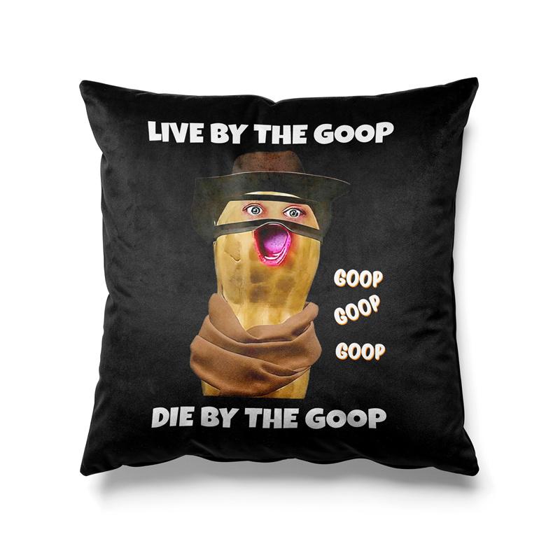 Aertemisi Burnt Peanut Live By The Goop Pillow Cover Die By The Goop Funny Meme Cowboy Cushion Case Throw Pillow Cover
