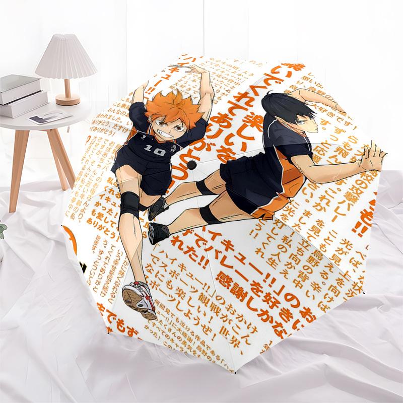 

1pc Haikyuu!! Automatic Opening Closing Umbrella with Foldable Design, 8-Rib Iron Frame, Outdoor, Perfect Gift for Fans, Travelers, Daily Use.R089