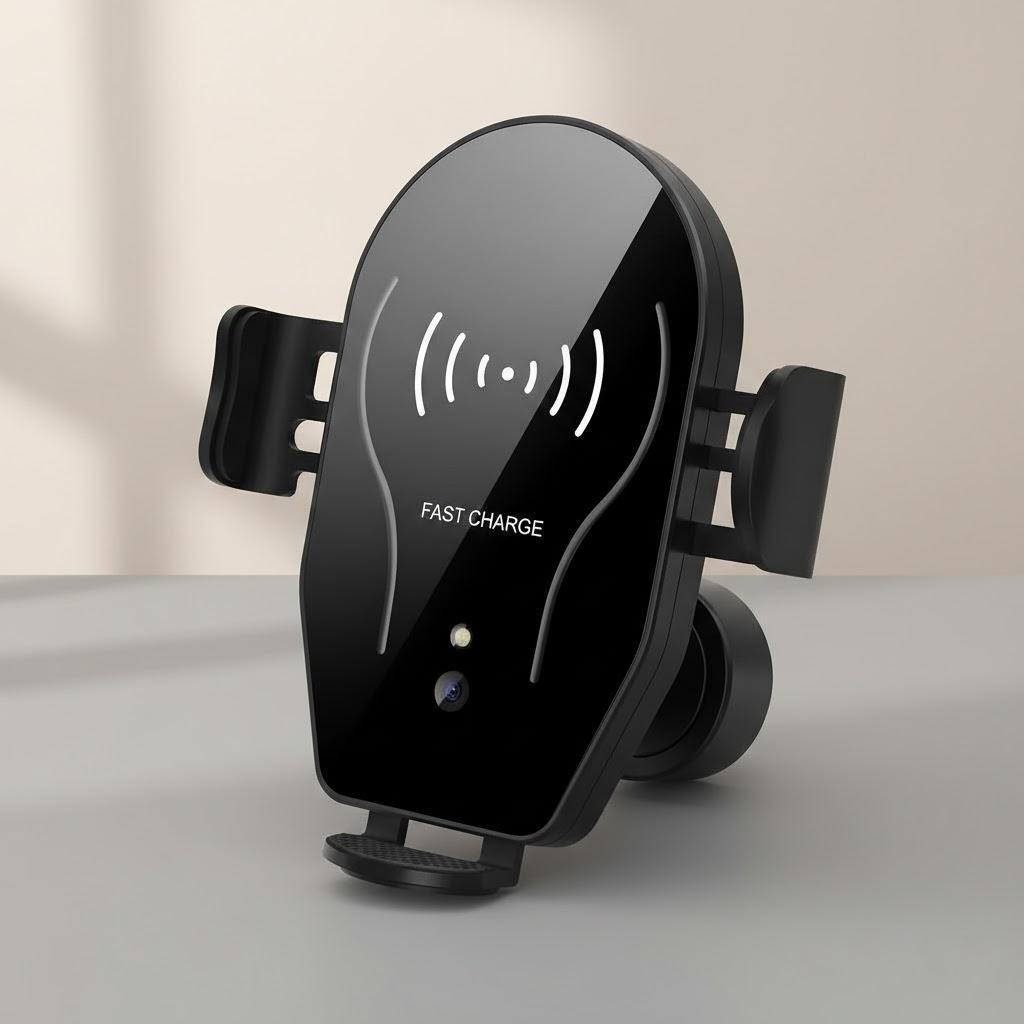Wireless Qi Charging Car Phone Holder Smart Sensor Touch Control Air Vent Mount Universal 10W 7.5W 5W Fast Charging чёрный