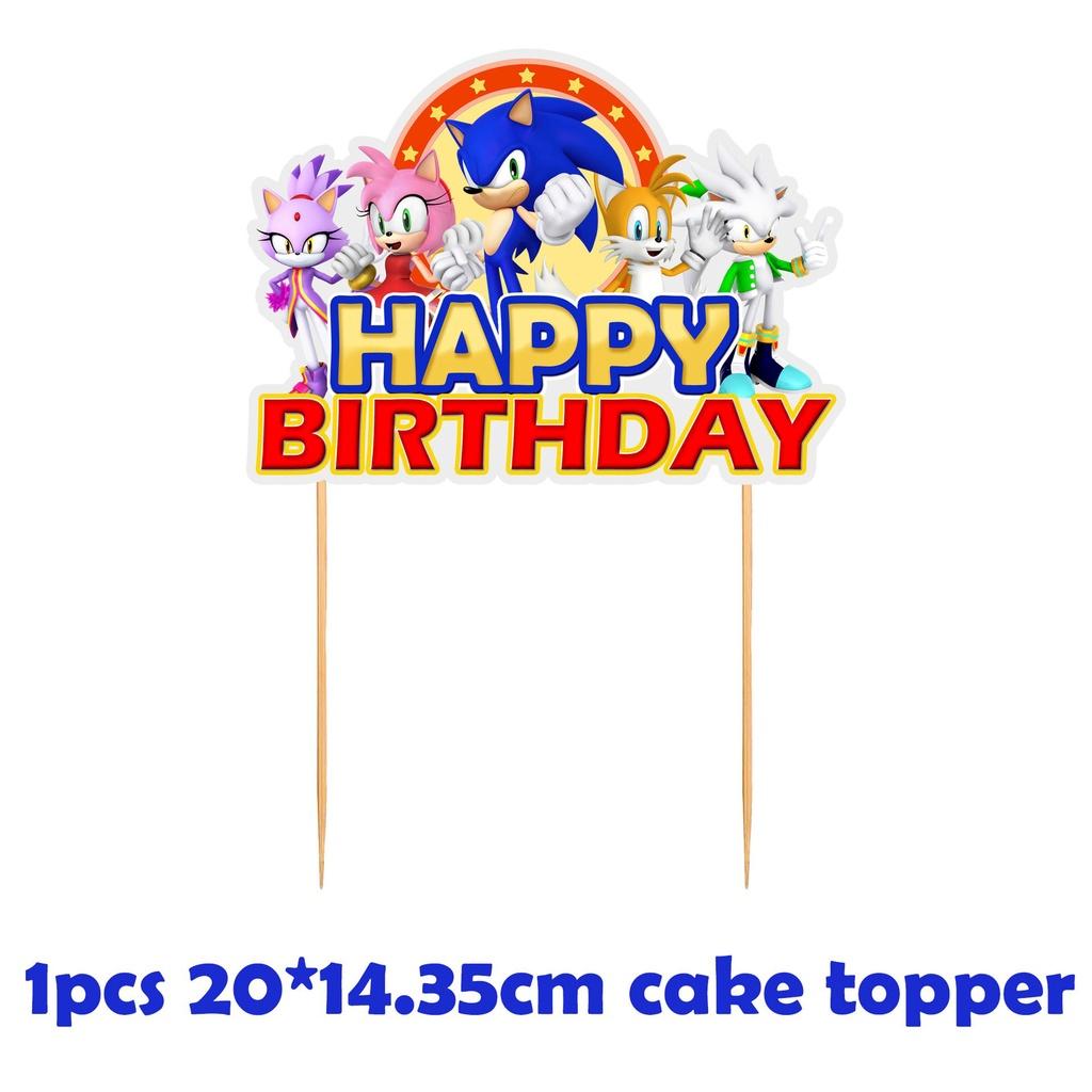 Balloon Cartoon Blue Pink Dog Cake Topper Birthday Decoration Party