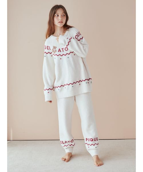 Gelato Pique HOLIDAY Nordic Pullover PWNT245159 IVR Free Size Women's