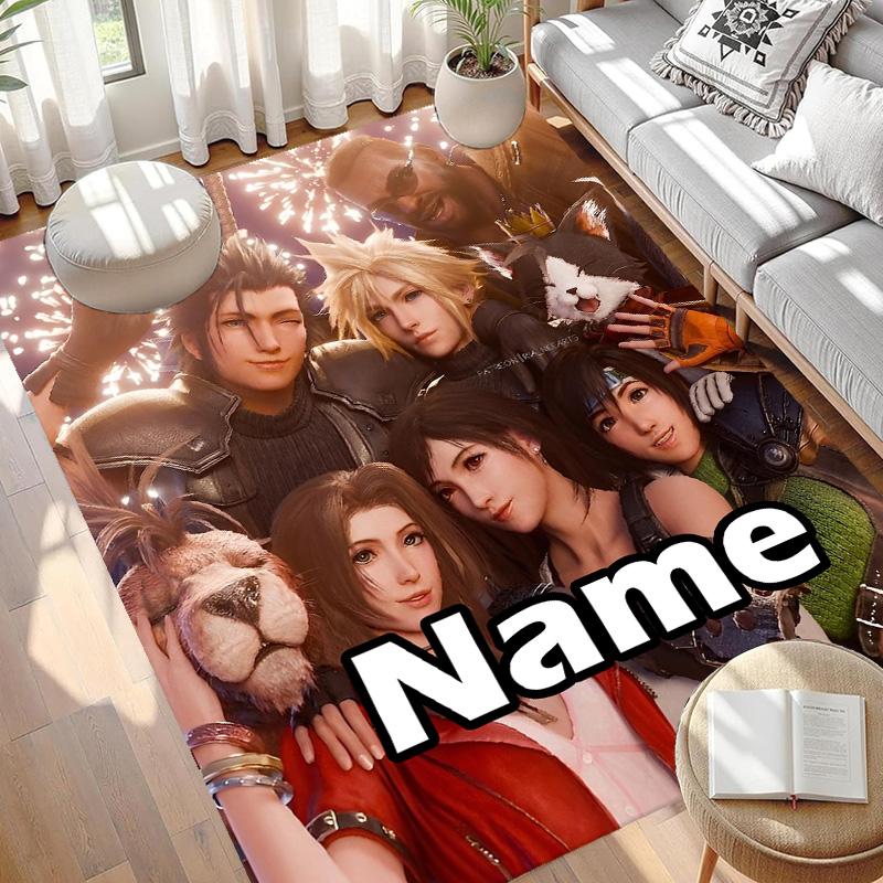 Custom Name Personalized Final Fantasy Print Carpet, Versatile Home Decor Rug, for Playroom, Apartment, Balcony, Entryway, Hallway Gift