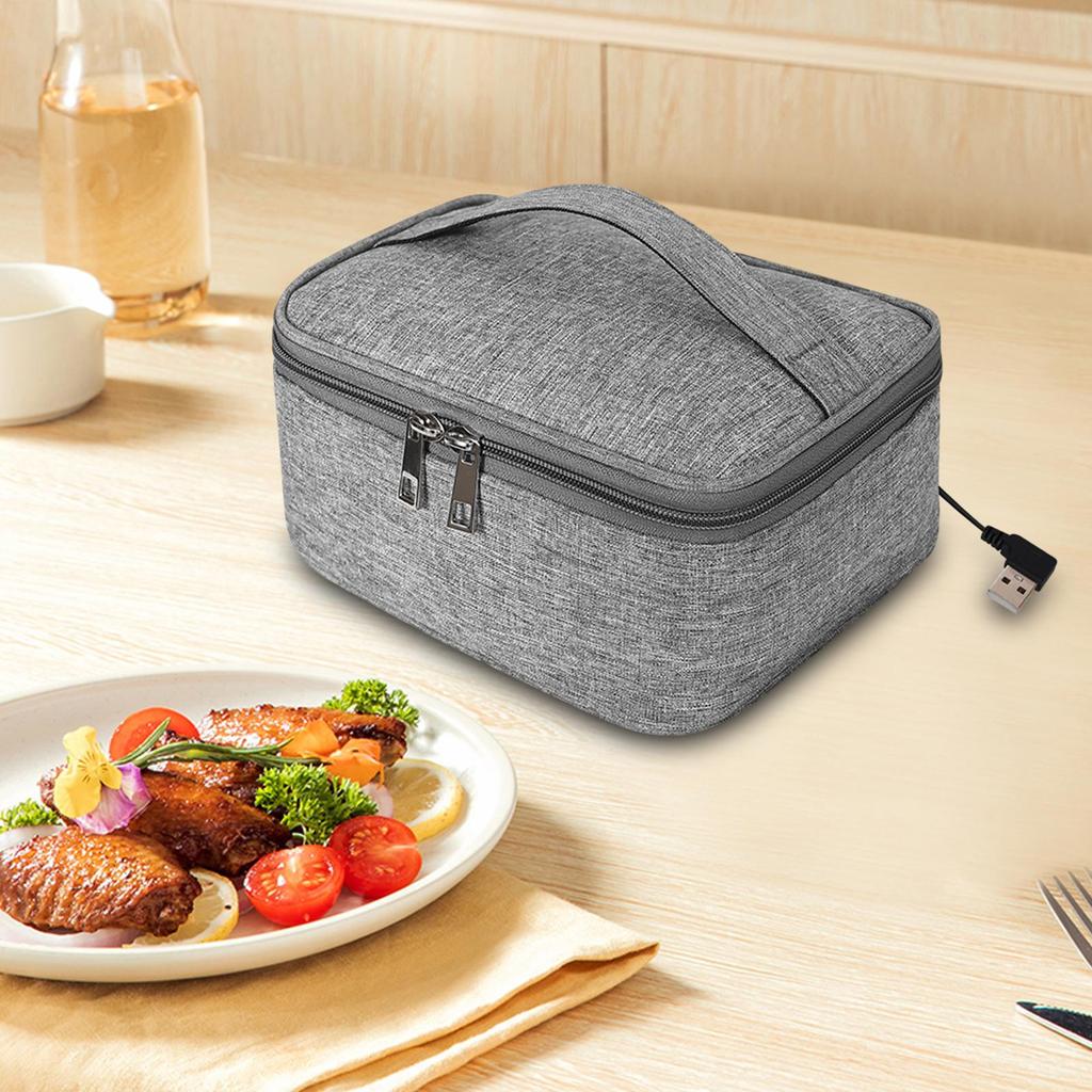 USB Heated Lunch Box Oxford Cloth Food Warmer Heater for Camping Office Car