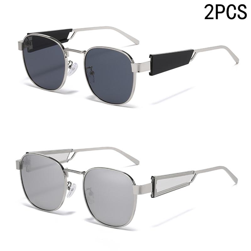 

2PCS New Oval Sunglasses. Best-selling Lenses. Round Metal Fashionable Sunglasses For Both Men And Women.2420