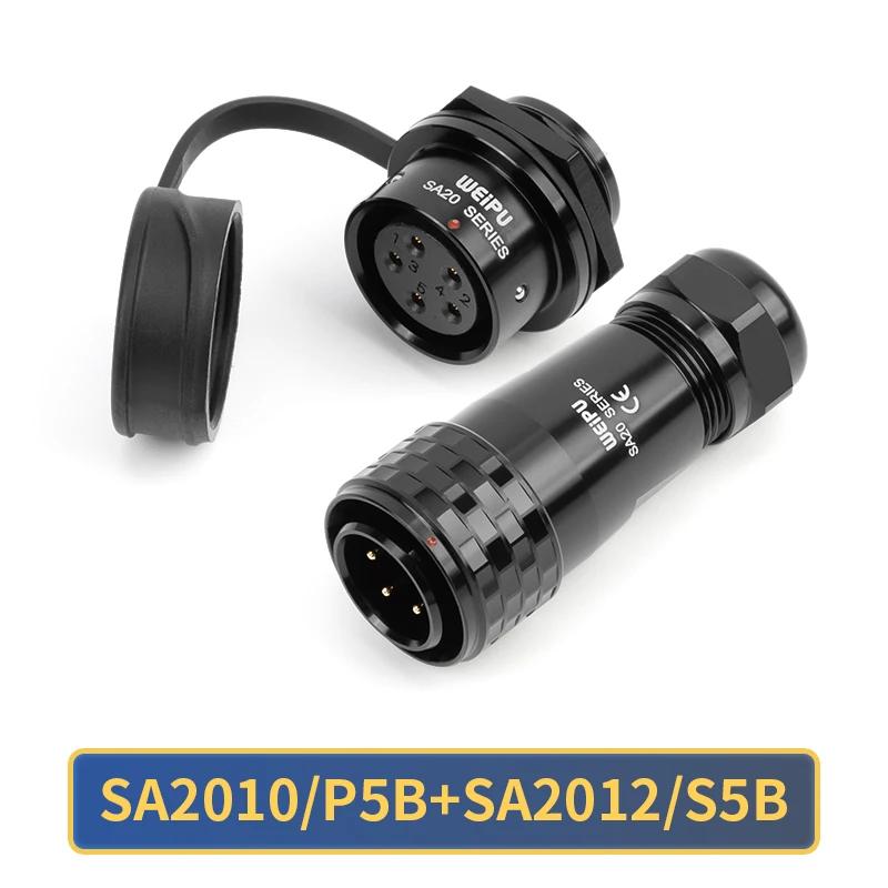 WEIPU Waterproof Power Connector SA20 Series 2-15 Pin Male Plug Female Socket Panel Mount Aviation Connector Electrical Systems