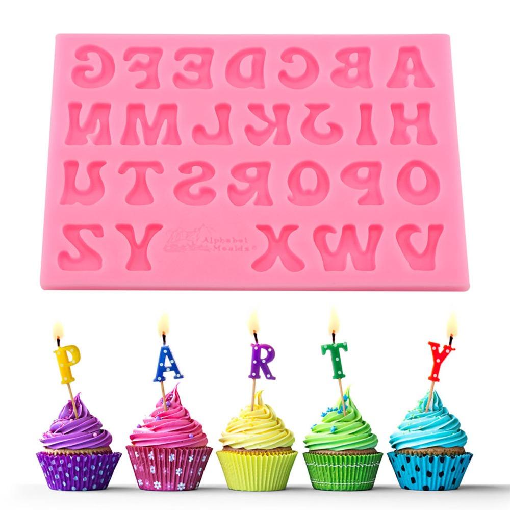26 Letters Shape Silicone Mold Set Flexible Silicone Chocolate Candy Mold Party Decoration