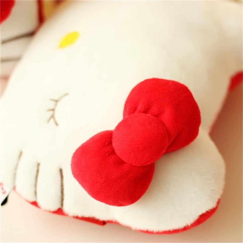 Kt Cat Headrest Japanese Style Stuffed Anime Hello Kitty Neck Pillow Car Seat Game Chair Decor Xmas Gifts Girl