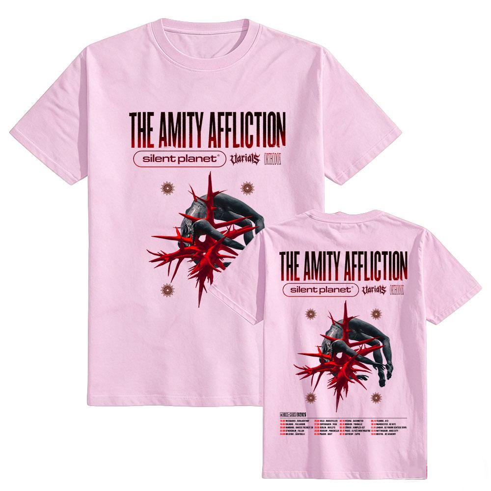 Maglietta Tour The Amity Affliction Stampa Album House of Cards Magliette Unisex Streetwear Cotone Estive Magliette da Uomo Top Stampati