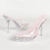 12CM Quadratische Zehenkristall-Slipper, Transparente Klobige Ferse Rutschfeste Slides, 2026 Sexy Hochzeitsauto-Modell Nachtclub-SchuheLDF-19876-7