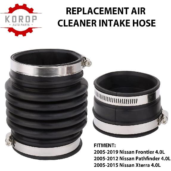Air Cleaner Intake Hose Replaces# 16576-EA200 Fits for 2005-2019 Nissan Frontier, 2005-2012 Pathfinder, 2005-2015 Xterra, Fresh Intake Boot Tube Duct