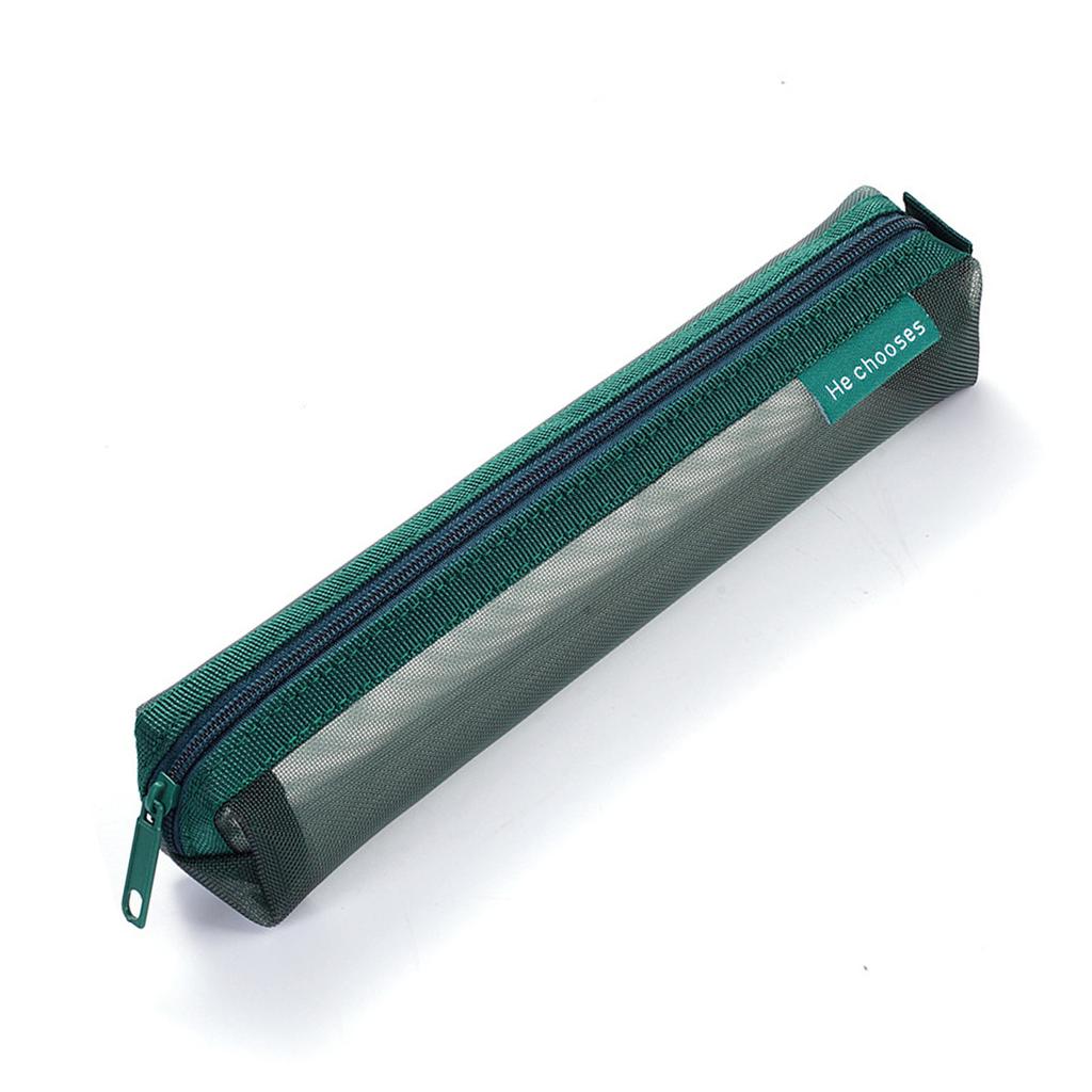 Clear Mesh Pencil Case See Through Pen Pouches Travel Pencil Holder Light Weight Pen Organizers Bag Travel Makeup Bag