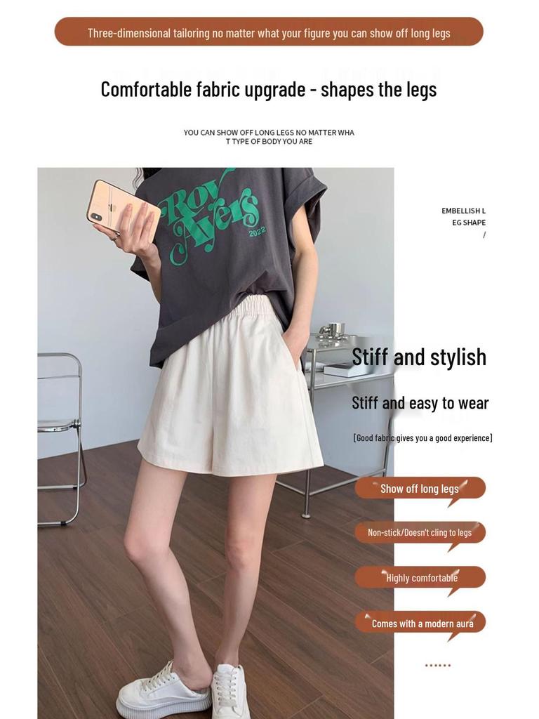 Women's High-Waisted Cotton Linen Summer Shorts - Slimming, Loose, Straight-Leg, Five-Point Casual Pants 2025