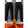 Winter Men'S Warm Cotton Stretch Work Pants With Thick Velvet And Loose Straight Tube Elastic Waist Multi Pocket Casual Pants