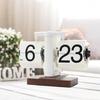 LAEYI Flip Clock, Wooden Desk Clock, Retro Style, Stylish, Gift for Boyfriend/Friend, Gift for Desk, White