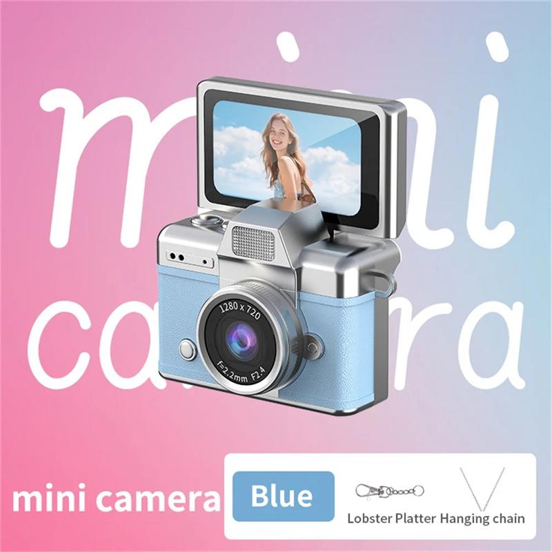 Palm-Sized Mini Digital Camera 180° Flip Selfie Screen with Flashlight Multiple Filters Keychain Portable Digital Camera LK027
