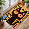 Mehrere Größen Cartoon schwarze Katze mit Sternen Teppich für Wohnzimmer Schlafzimmer Sofa Heimdekoration Rus Rutschfeste Fußmatte Luxuriöses Geschenk
