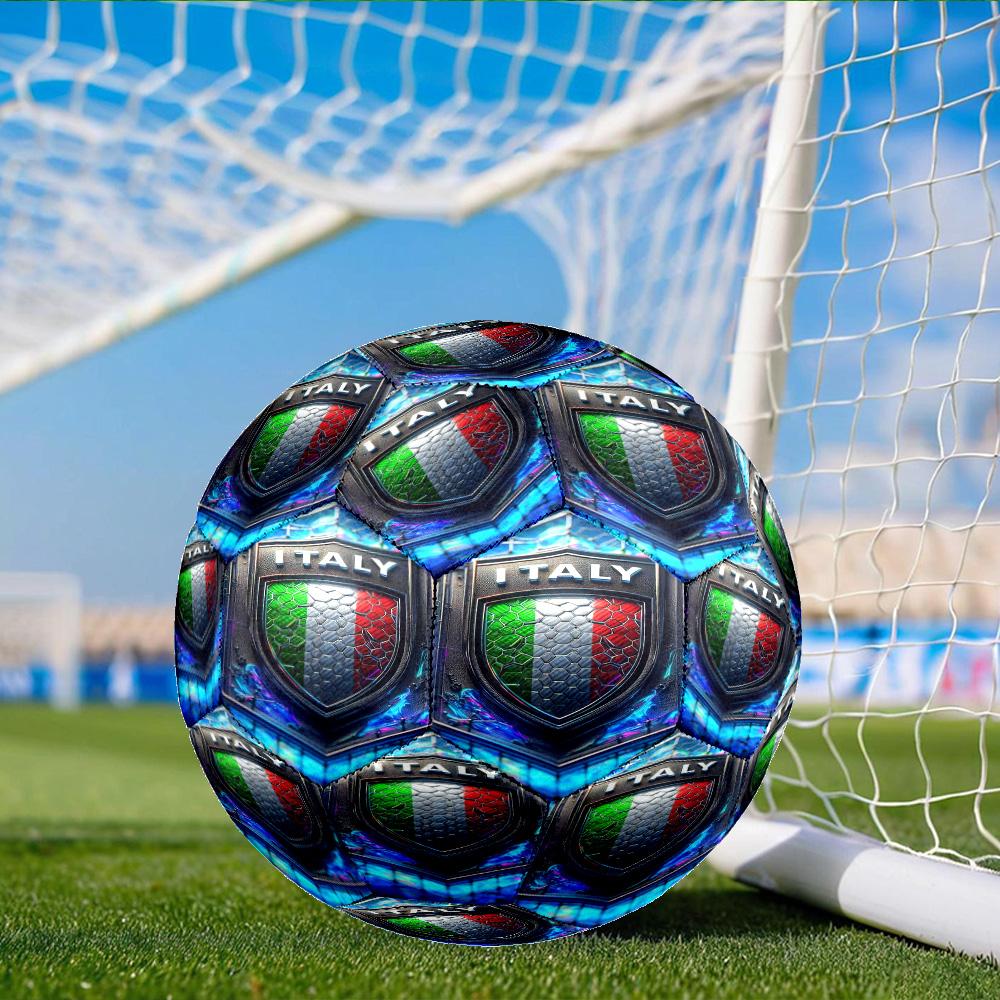 Flame Logo Design Printed Size 5 Soccer Balls, Anti-Slip, Protective Football, Outdoor Sport, a Unique Gift Suitable for him/her, Birthday