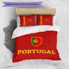 Portugal National Football Team Pattern Printed 3PCS Bedding Set Soft Skin-Friendly Washable Duvet Cover & Pillowcases Set All Season Bedroom