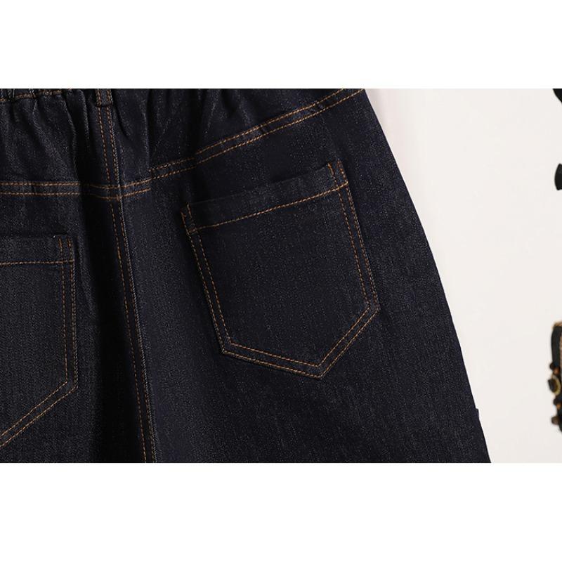 DIMANAF Plus Size 2025 Women Shorts Pants Summer Elastic Loose Jeans Short Basic High Waist Casual Harem Pants 5XL