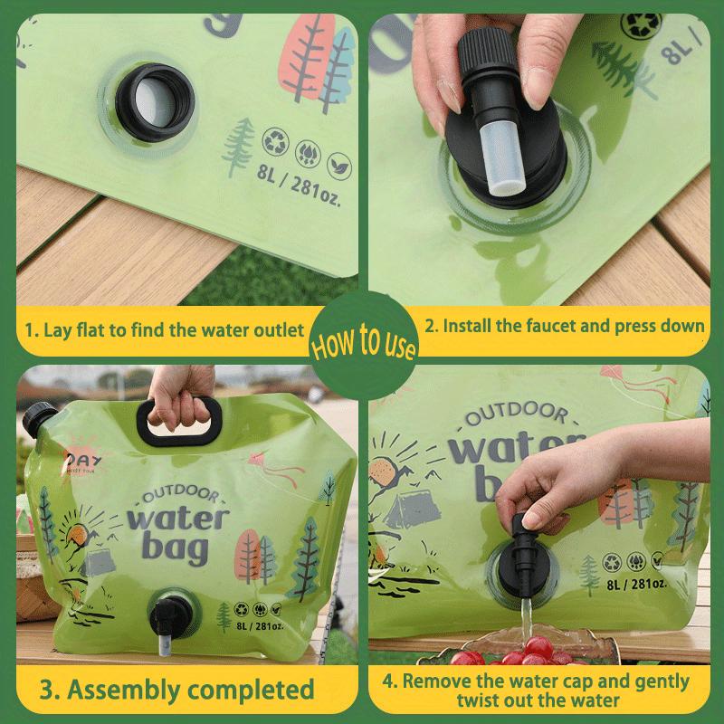 Extra Thick Portable Water Storage Bag for Camping, Hiking & Travel, Flexible Outdoor Hydration Solution with Reinforced Design
