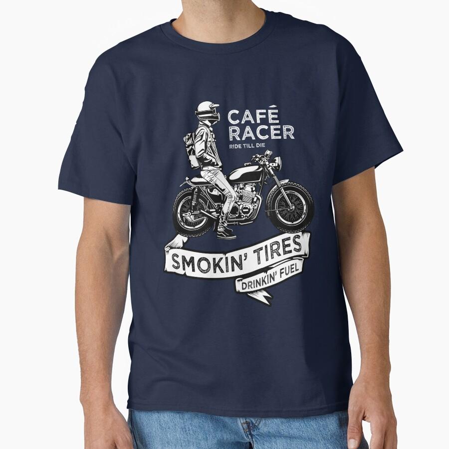Cafe Racer Bikers Classic Motorcycle Rider 100% cotton printed Vintage T Shirt large size Adult tops S-6XL