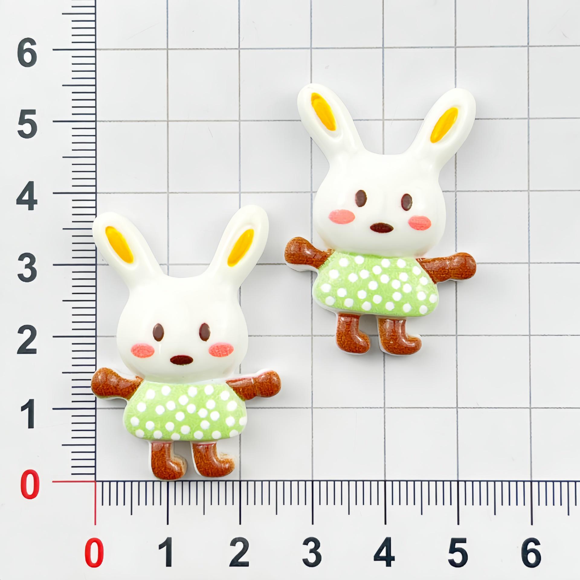Cartoon Dancing Rabbit Resin Accessories: Hair Clip, Phone Case, Magnet, Keychain Ornaments.