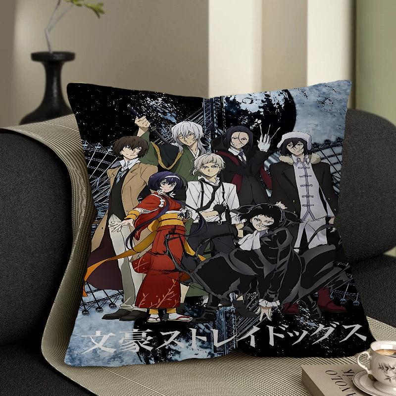 B-Bungo Stray Dogs Anime Kissen Anime Kissen Sofa Bett Kopfkissenbezug Kissenbezug 45x45 Cm Mode