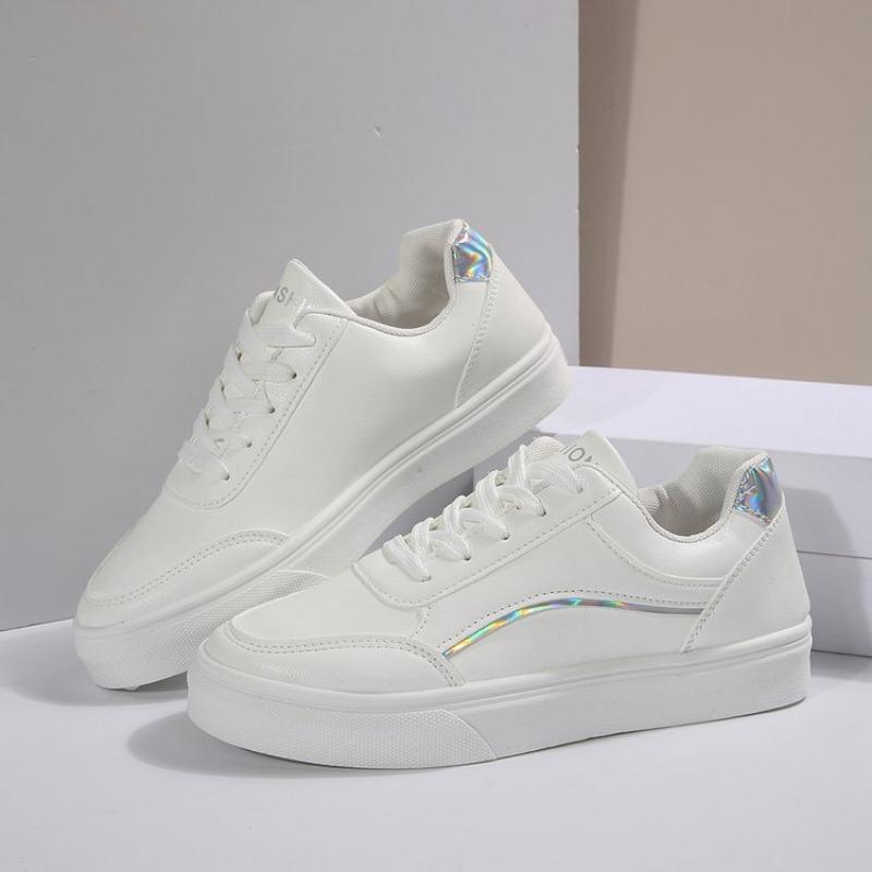 

Повседневная женская обувь большого размера, осенняя новинка, кеды TEUM, маленькие белые туфли для женщин 43 серебряный