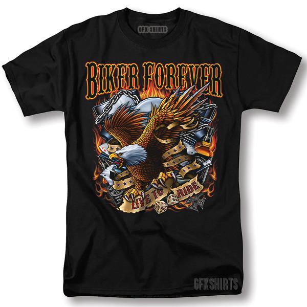 Мотоциклетная футболка в стиле Harly, с графическим принтом  Forever Live To Ride , унисекс XXL