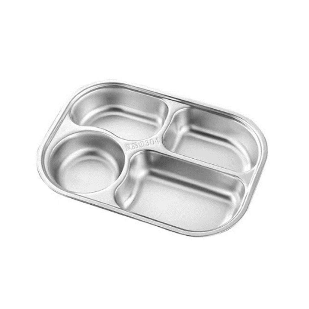 304 Stainless Steel Children's Deep Meal Tray – Durable, Divided, Anti-Fall Tableware for Kindergartens