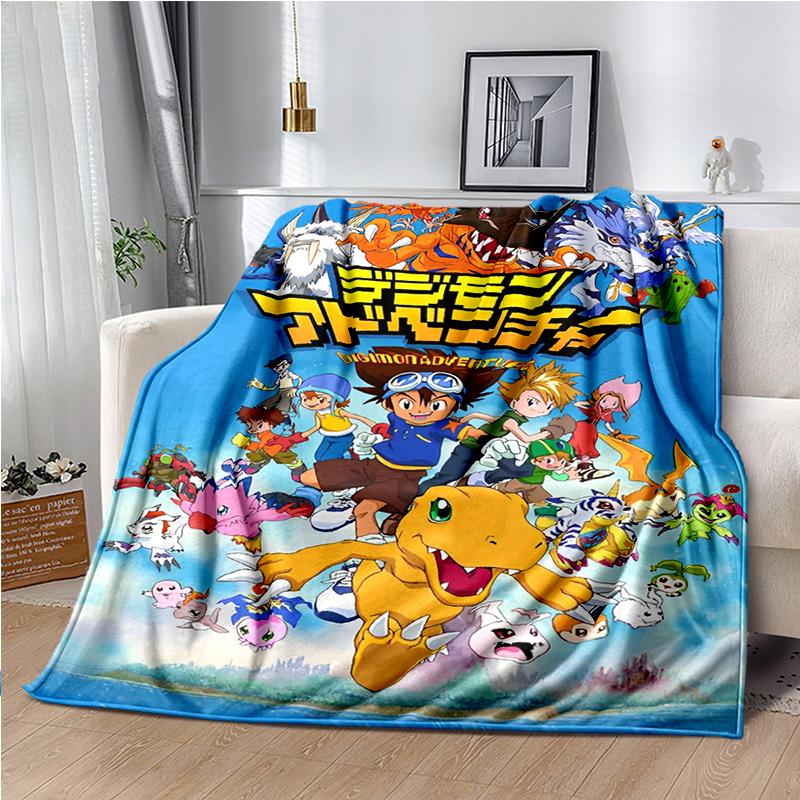 Di-gimon Cartoon Anime Throws Blanket Kids Super Soft Cute Blankt for Travel Couch Picnic Sofa Bed Flannel Blanket Birthday Gift