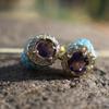 Huajie Women's Cute Corn Kernels Rings Purple Zircon Inlay Two Tone Ring Party Delicate Accessories  Trendy