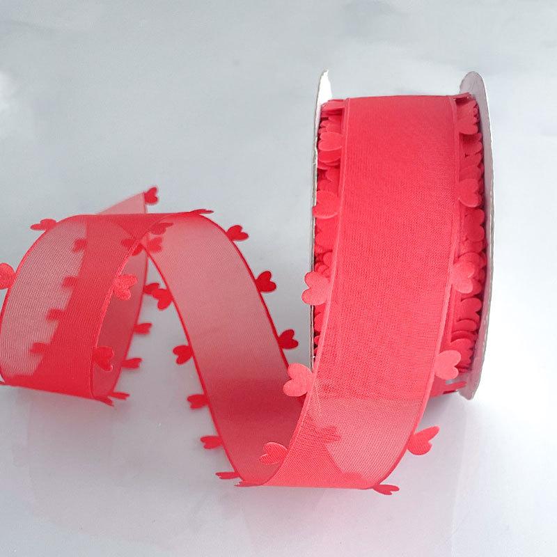 2,5 cm Nou Panglică de Dragoste de Ziua Îndrăgostiților Cutie Cadou DIY Accesorii Lucrate Manual Panglică 3,8 cm Fundă Pliată Material Panglică Fundă Panglică DIY Floare Lucrată Manual