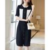 Women's Summer Color-Block A-Line Midi Dress