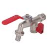 Double Valve Faucet 1 In 2 Out Washing Machine Hose Ball Valve Zinc Alloy Garden Accessories