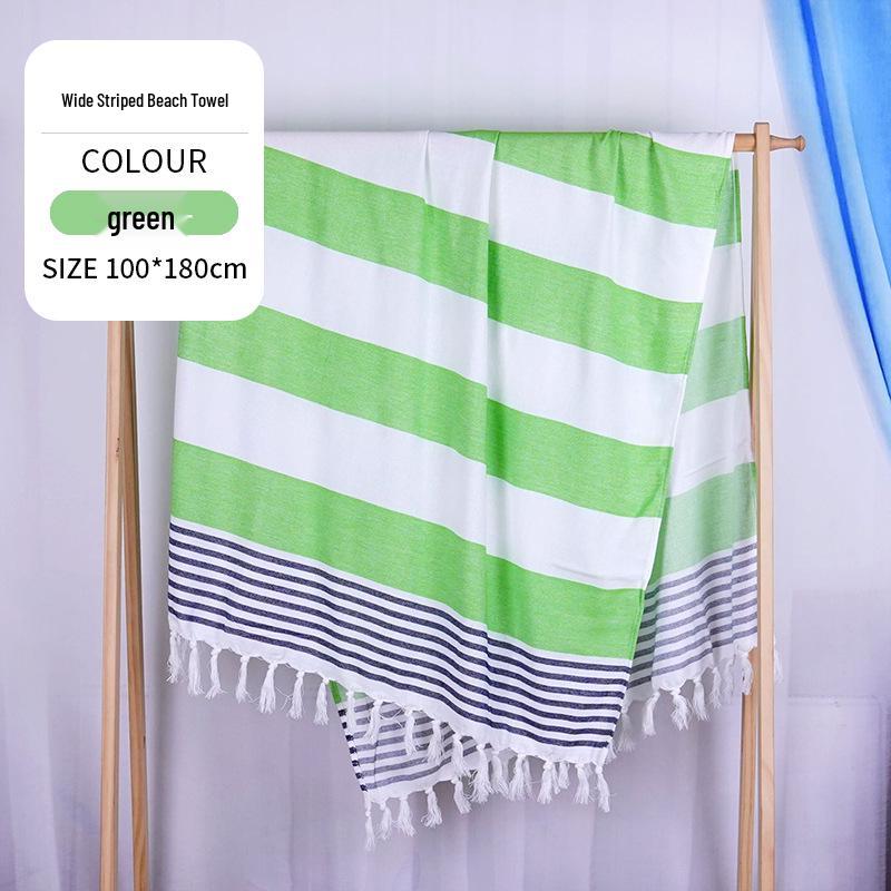 Large & Thick Tassel Turkish Beach Towel – Absorbent, Outdoor Sunscreen Bath Towel