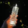 2Pcs Rose Projection Crystal LED Candle Light Flameless Electric Candles  Party Decoration