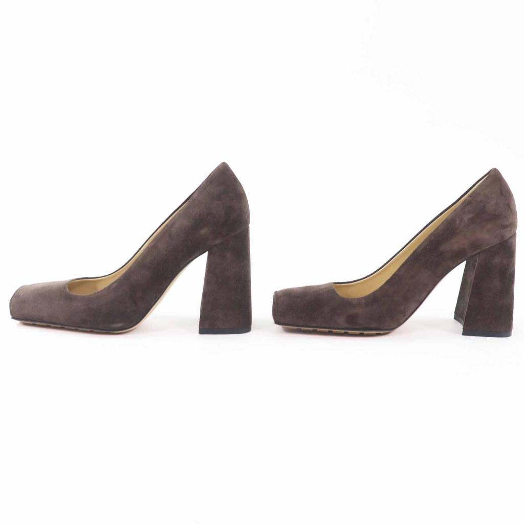 Pristine BOTTEGAVENETA pumps TOWER Chunky heel Brown Suede leather Women 38 Used