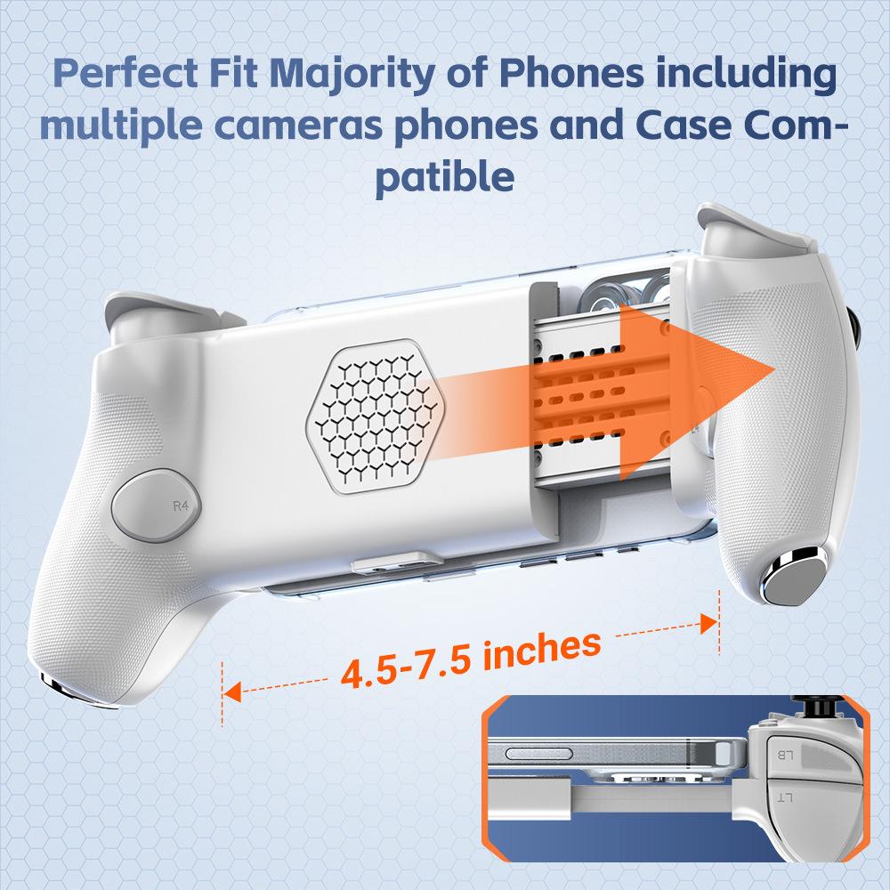 Herní ovladač pro mobilní telefon Gamepad Joystick Typ-C Kabelový & BT Kompatibilní s Androidem, iOS pro řadu iPhone 15