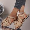 Fashion Women Sandals 2025 New Summer Lightweight Sandals Fashion Beach Casual Slippers Outdoor Bow Tie Flat Shoes Home Slides Women