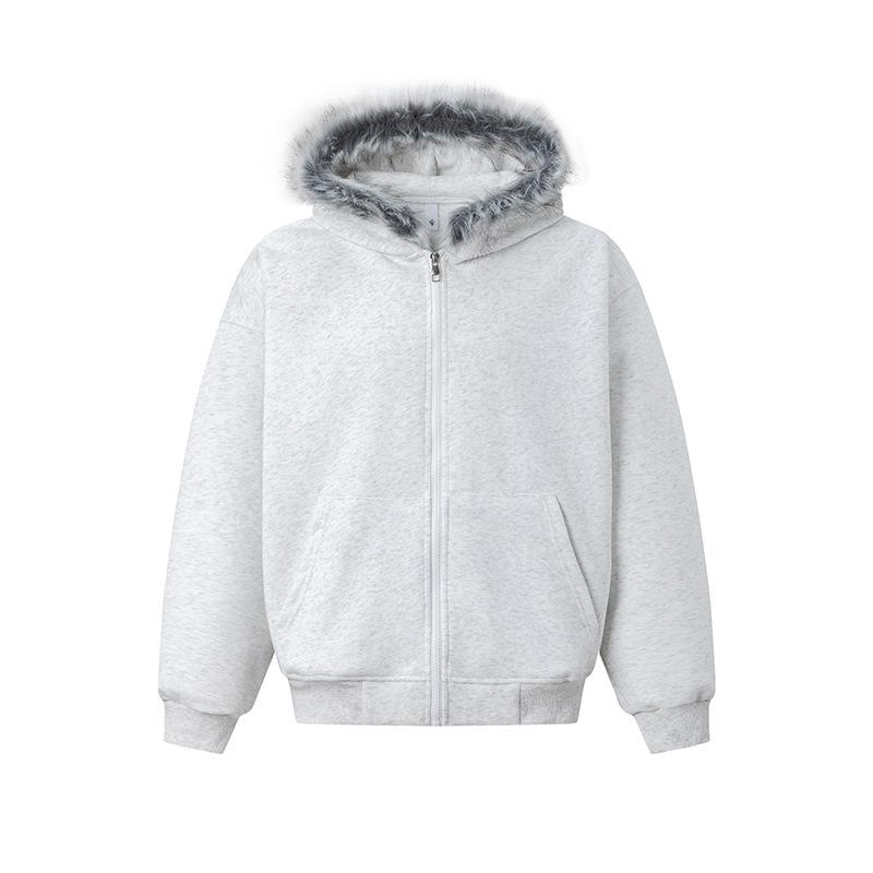 2025 Premium Retro Fur Collar Hoodie Cardigan Jacket for Men & Women - Autumn Trendy Couple Wear