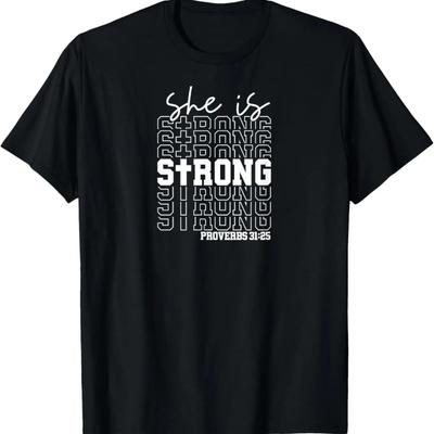 Sie ist Stark Sprichwörter 3125 Frauen Ehefrau Freundin Oma RN T-Shirt