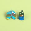 Chic And Modern Geometric Alloy Brooch Pin With Adorable Cartoon Heart Cup Design For Men Women And