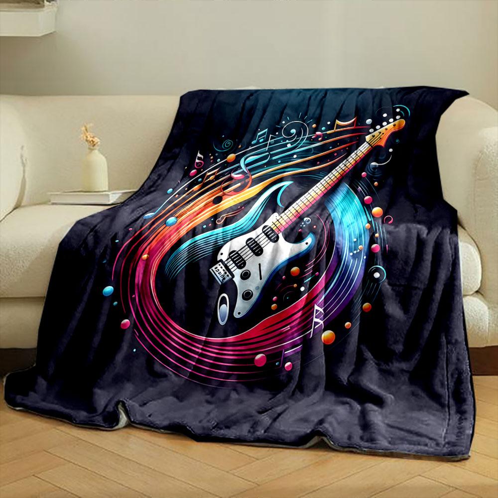 Colorful Electric Guitar Fantasy print blanket soft and cozy perfect for the living room bed sofa or a nap,gift
