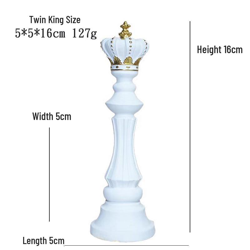 Black and White Chess Piece Resin Figurine for Creative Home Decor