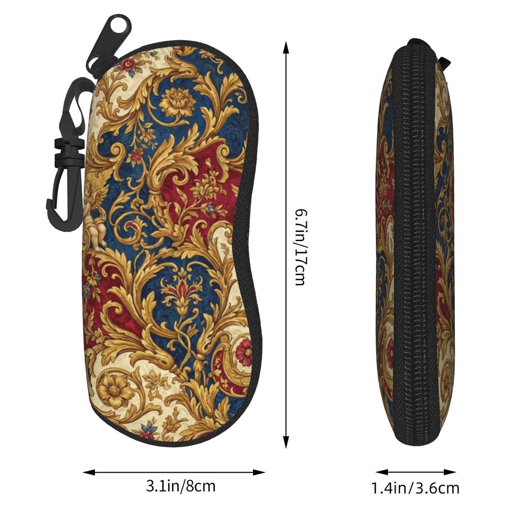 Golden Medallion Baroque Accessories Glasses Case for Girls Protective Zipper Glasses Storage Box Ins Eyewear Container
