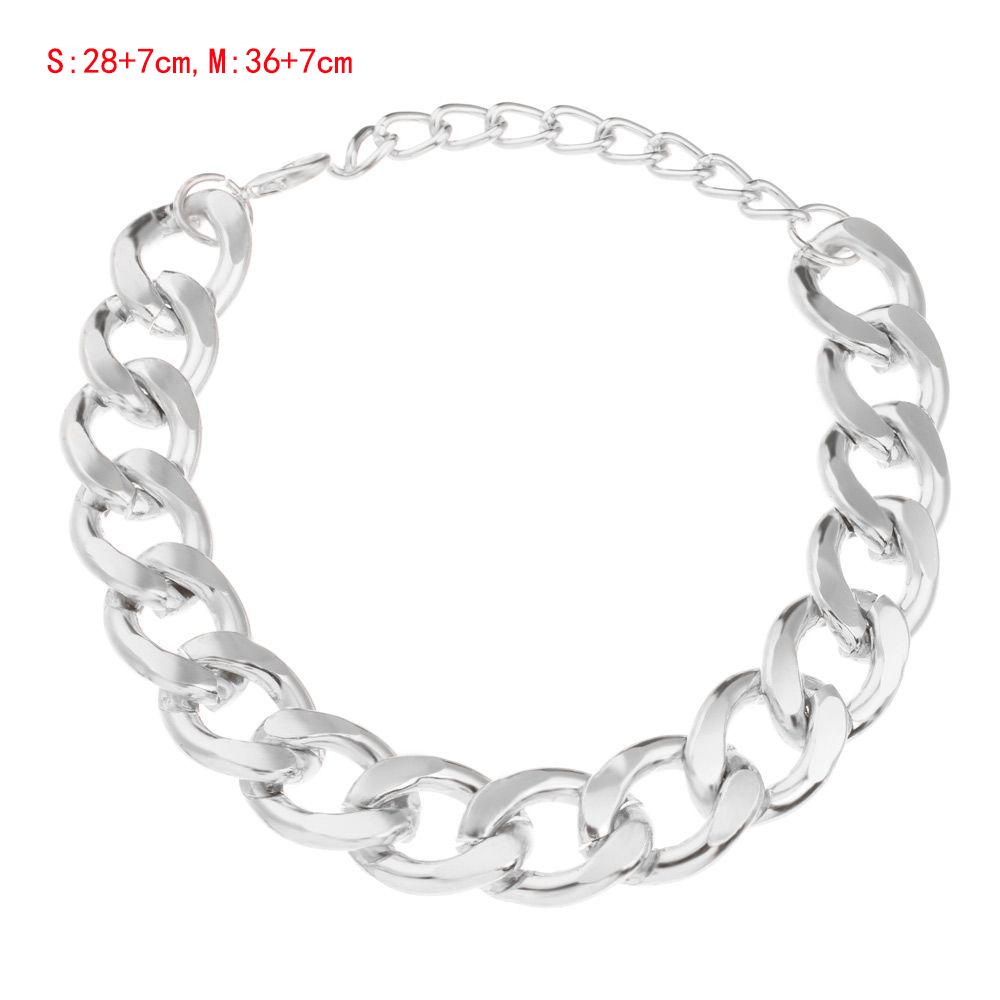 Aluminiowa Punkowa Złota Srebrna Czarna Obroża Łańcuchowa dla Psa Biżuteria dla Zwierząt Rekwizyty Fotograficzne Akcesoria dla Psów 28/36/45CM dla Małych Dużych Psów