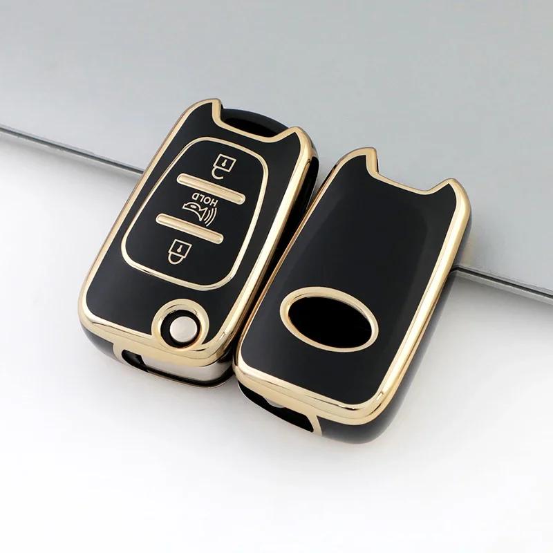 

3 Buttons TPU Car Folding Key Case Cover Fob For Hyundai I20 I30 Elantra Azera Veracruz Veloster Kia Rio K7 K5 Sportage Sorento